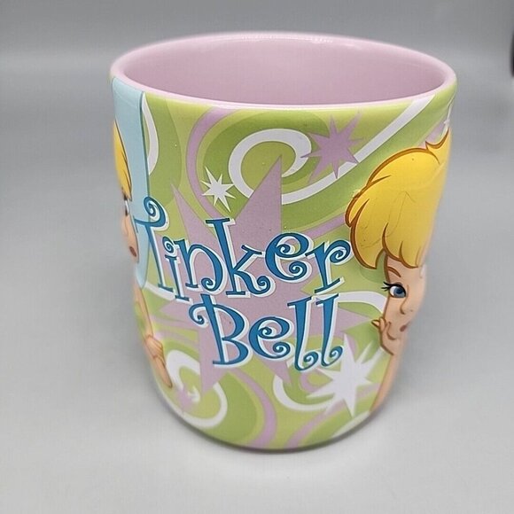 Disney 3D Tinkerbell Large Coffee Mug Purple Lilac Mad Face Crossed Arms - Picture 3 of 6